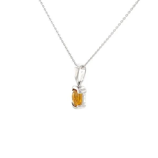 14K White Gold Mined Citrine Pendant Necklace Image 2 Minor Jewelry Inc. Nashville, TN