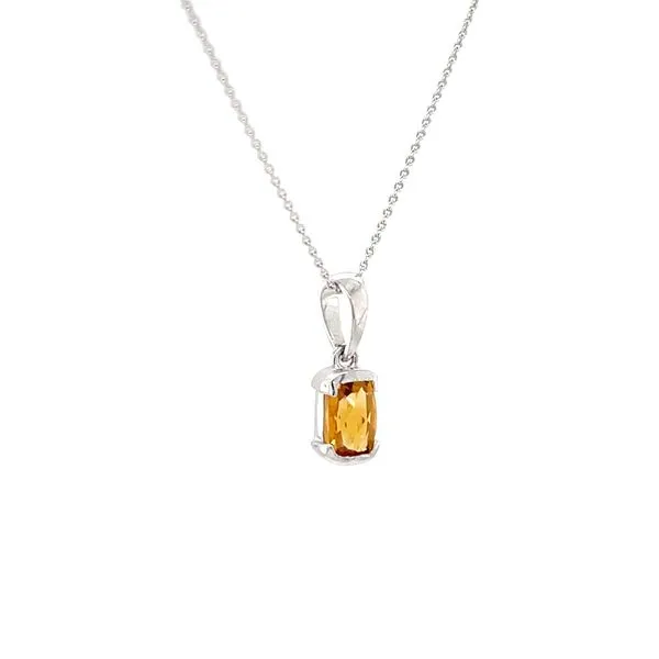 14K White Gold Mined Citrine Pendant Necklace Image 3 Minor Jewelry Inc. Nashville, TN