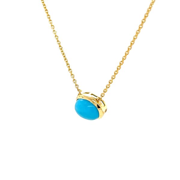 14k Yellow Godl and Turquoise Necklace Image 2 Minor Jewelry Inc. Nashville, TN