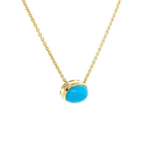 14k Yellow Godl and Turquoise Necklace Image 3 Minor Jewelry Inc. Nashville, TN