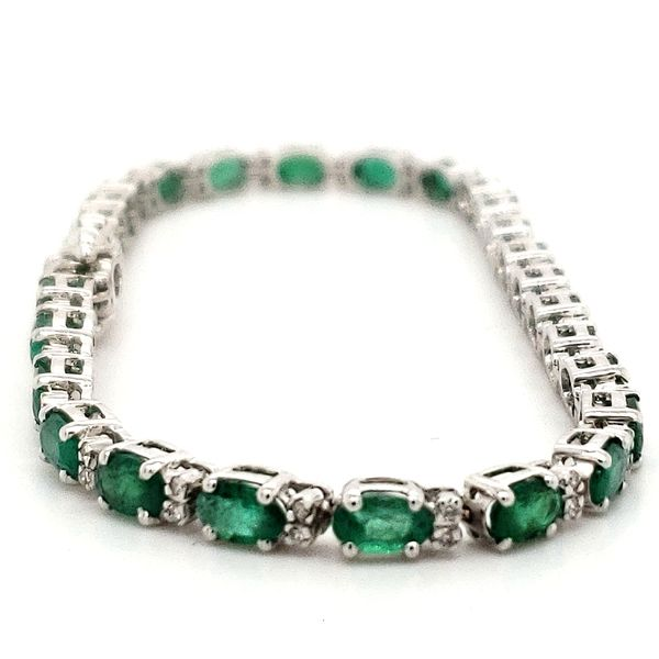 14K White Gold Emerald and Diamond Bracelet Minor Jewelry Inc. Nashville, TN