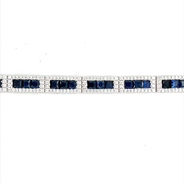 14K White Gold  Bracelet With Sapphire And Diamond Image 3 Minor Jewelry Inc. Nashville, TN