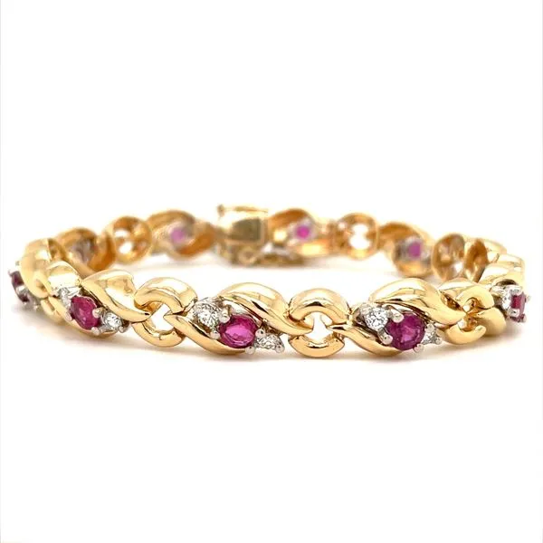 14K Yellow Gold Ruby and Diamond Bracelet Minor Jewelry Inc. Nashville, TN