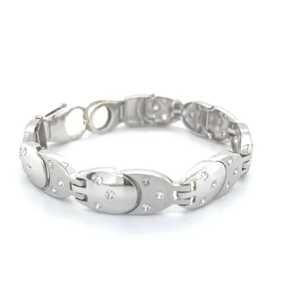 18K White Gold Estate Sapphire Bracelet