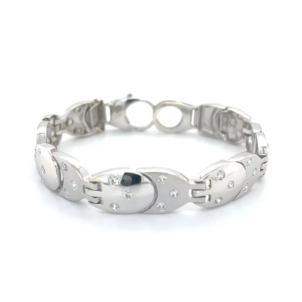 18K White Gold Estate Sapphire Bracelet