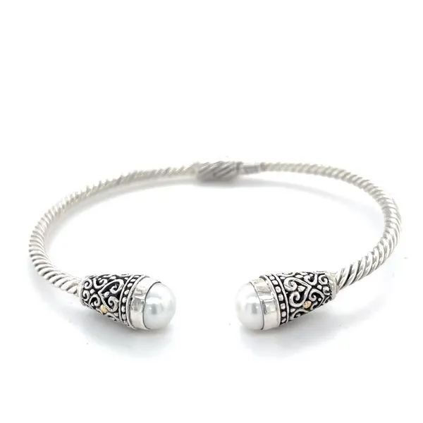 Pearl 18K - Silver Bangle  Bracelet Image 3 Minor Jewelry Inc. Nashville, TN