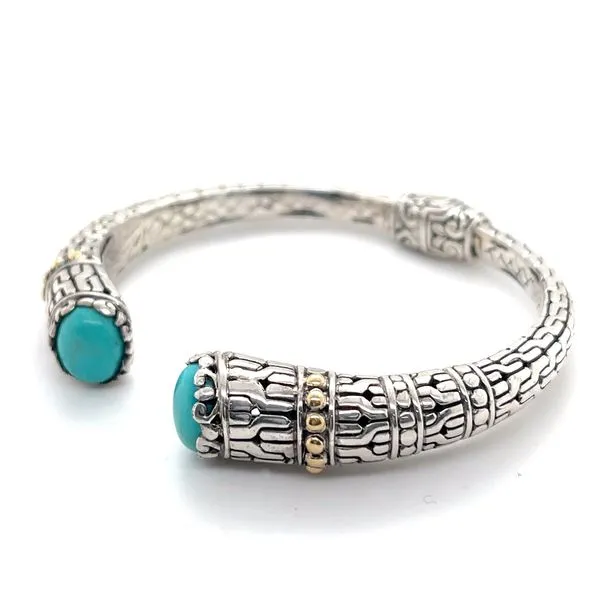 Turquoise  Bangle  Bracelet  18K  Sterling Silver Image 3 Minor Jewelry Inc. Nashville, TN