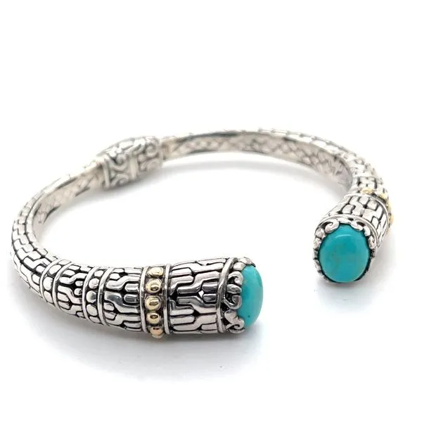 Turquoise  Bangle  Bracelet  18K  Sterling Silver Image 4 Minor Jewelry Inc. Nashville, TN