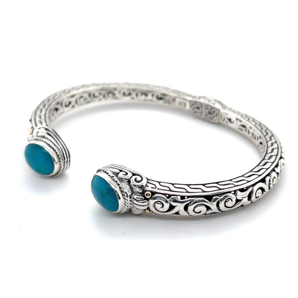 Turquoise  Bangle  Bracelet  18K  Sterling Silver Image 3 Minor Jewelry Inc. Nashville, TN