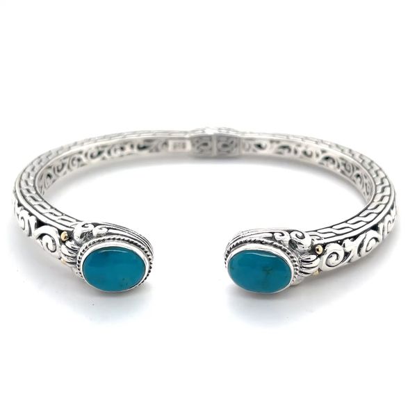 Turquoise  Bangle  Bracelet  18K  Sterling Silver Image 4 Minor Jewelry Inc. Nashville, TN