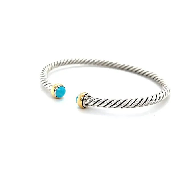 Turquoise  Bangle  Bracelet  18K  Sterling Silver Image 2 Minor Jewelry Inc. Nashville, TN
