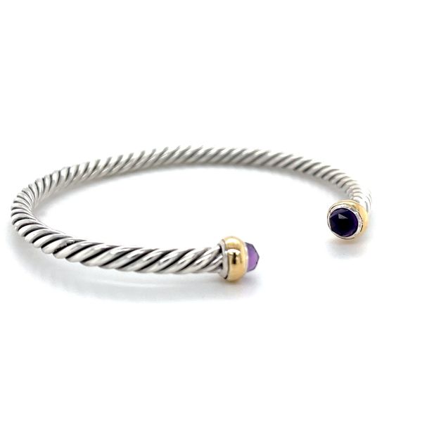 18k & Silver Amethyst  Bangle  Bracelet Image 2 Minor Jewelry Inc. Nashville, TN