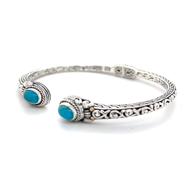 18k & Silver Turquoise Bali Bangle Minor Jewelry Inc. Nashville, TN