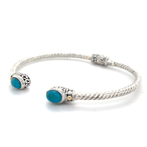 18k & Silver Turquoise Bali Bangle Minor Jewelry Inc. Nashville, TN