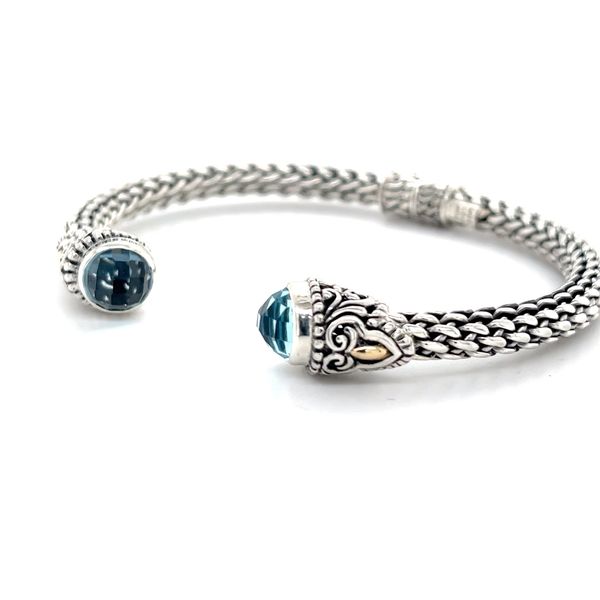 18k & Silver Blue Topaz  Bali Bangle Minor Jewelry Inc. Nashville, TN
