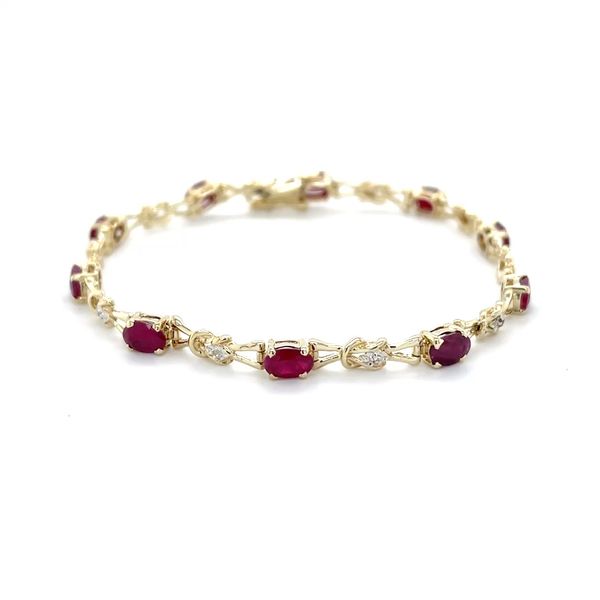 10K Yellow Gold Estate Mined Ruby and Diamond Tennis Bracelet Minor Jewelry Inc. Nashville, TN