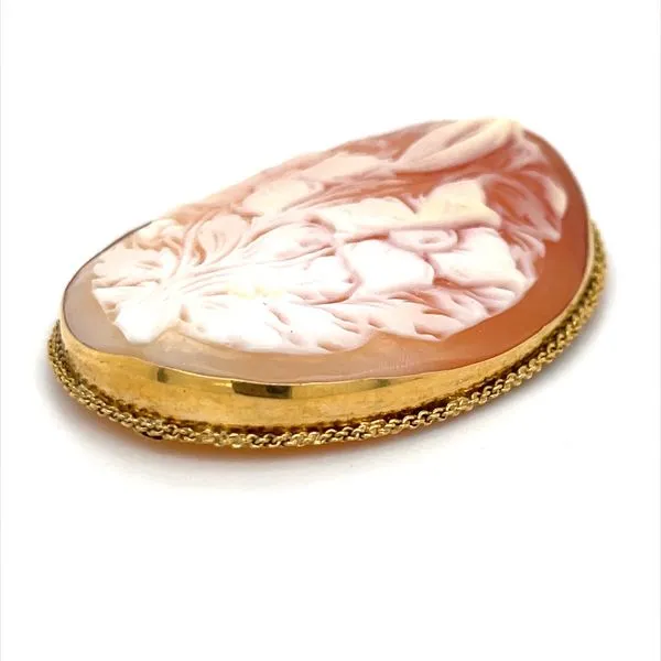 14K Yellow Gold Floral Design Cameo Image 2 Minor Jewelry Inc. Nashville, TN