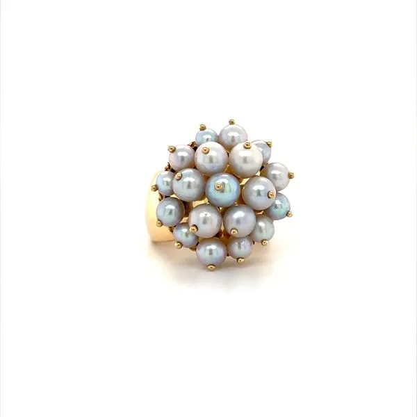 freshwater pearl cluster ring 14k yellow gold Size 6.5 similar item image