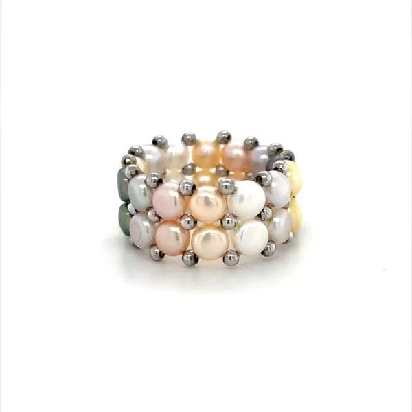 Freshwater multicolor pearl ring on elastic size 9 Minor Jewelry Inc. Nashville, TN