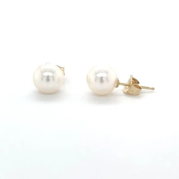14K Yellow Gold White Cultured Pearl Stud Earrings Minor Jewelry Inc. Nashville, TN