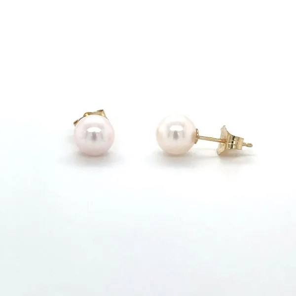 14K Yellow Gold White Cultured Pearl Stud Earrings Minor Jewelry Inc. Nashville, TN