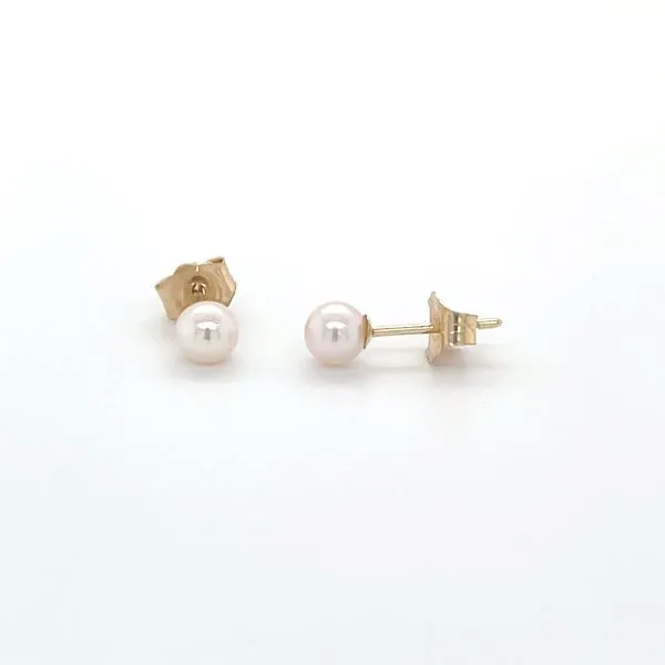 14K Yellow Gold White Cultured Pearl Stud Earrings Minor Jewelry Inc. Nashville, TN