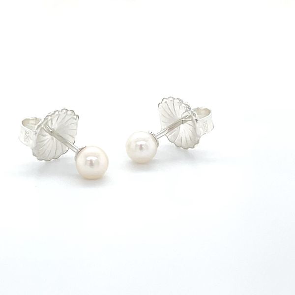 Sterling Silver 5mm Fresh Water Pearl Stud Earrings Image 3 Minor Jewelry Inc. Nashville, TN