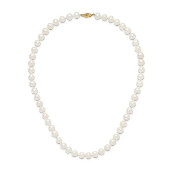 7-8mm White Near-Round Freshwater Cultured Pearl 18-inch ...