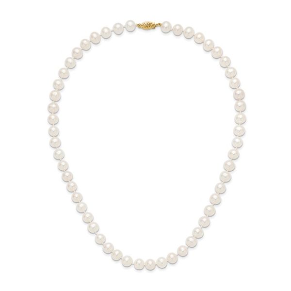 7-8mm White Near-Round Freshwater Cultured Pearl 18-inch Necklace Image 3 Minor Jewelry Inc. Nashville, TN