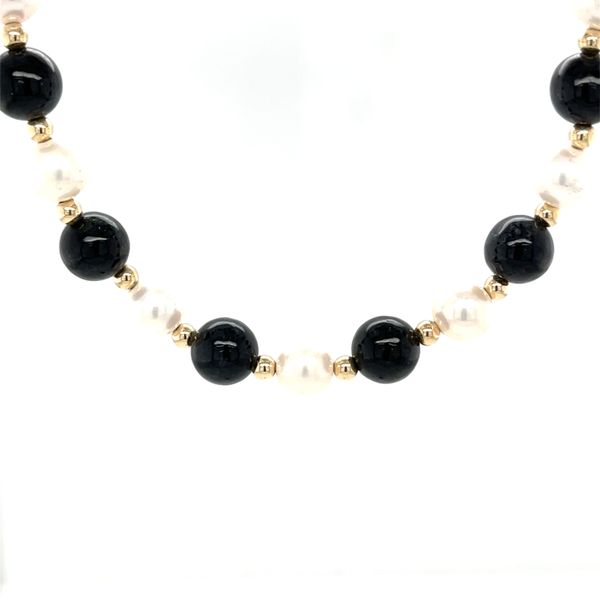 14K Yellow Gold Black Jade and Pearl Strand Minor Jewelry Inc. Nashville, TN