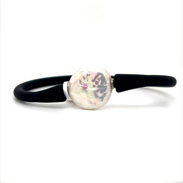 Baroque Coin Pearl on a Black Rubber Bracelet Minor Jewelry Inc. Nashville, TN