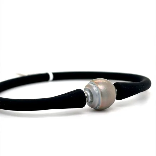 Tahitian Baroque Pearl on a Black Rubber Bracelet Image 2 Minor Jewelry Inc. Nashville, TN