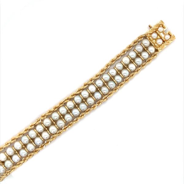 14K Yellow Gold and Round Pearl Bracelet Image 2 Minor Jewelry Inc. Nashville, TN