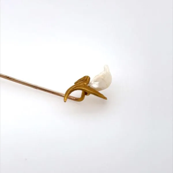 10K Yellow Gold Estate Pearl Hat Pin Image 3 Minor Jewelry Inc. Nashville, TN