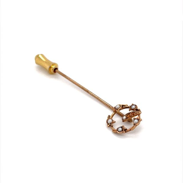 10K Yellow Gold Seed Pearl Hat Pin Image 2 Minor Jewelry Inc. Nashville, TN