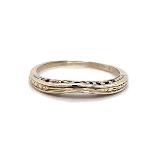 14K White Gold Minor Jewelry Made Engraved Curved Wedding Band Minor Jewelry Inc. Nashville, TN
