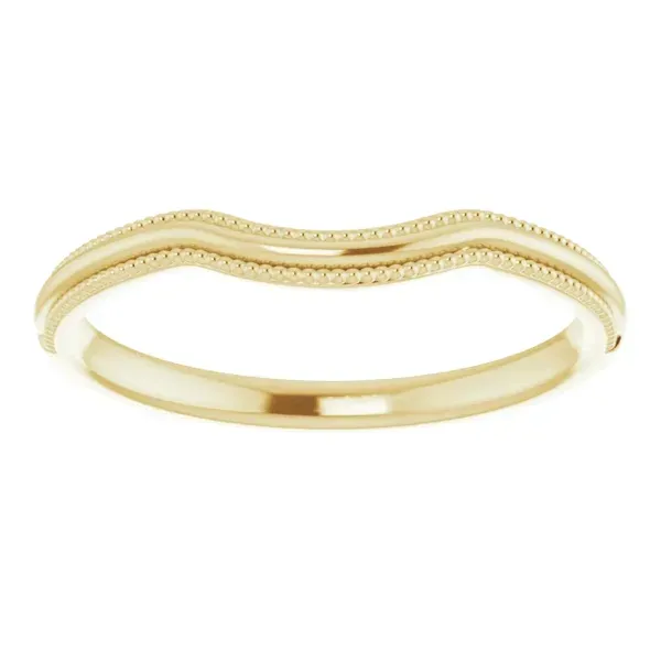 14K Yellow Gold Milgrain Enhancer Contour Wedding Band Image 2 Minor Jewelry Inc. Nashville, TN