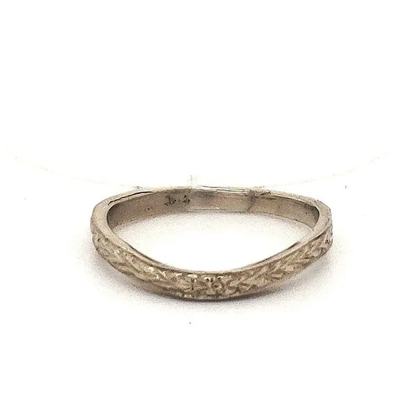 14K White Gold Curved Wedding Band similar item image