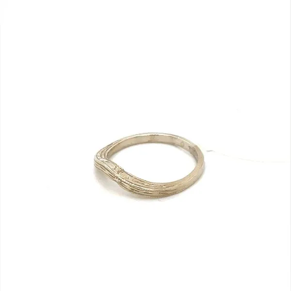 14K White Gold Minor Jewelry Made Engraved Curved Wedding Band Image 2 Minor Jewelry Inc. Nashville, TN