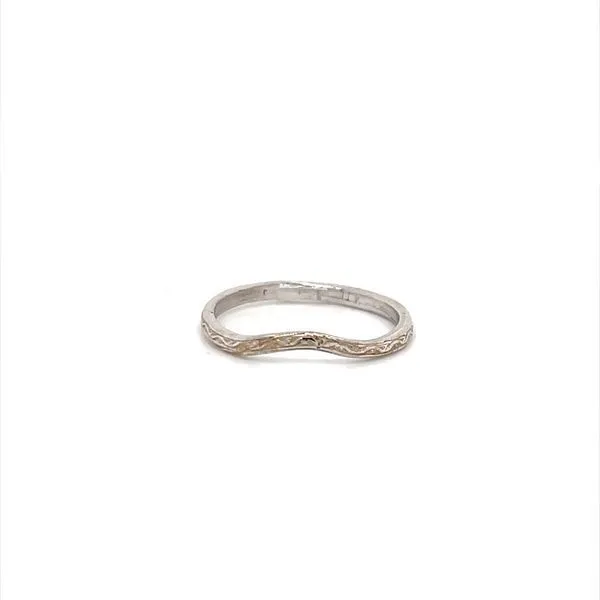 14K White Gold Engraved Curved Wedding Band Minor Jewelry Inc. Nashville, TN
