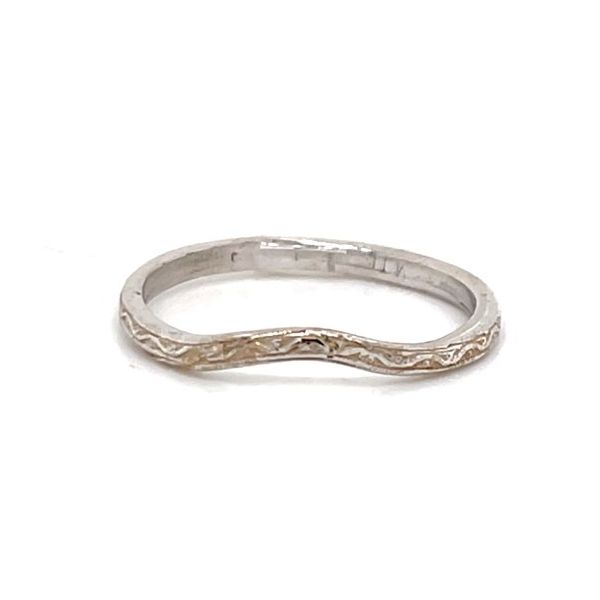 14K White Gold Minor Jewelry Made Engraved Curved Wedding Band Minor Jewelry Inc. Nashville, TN