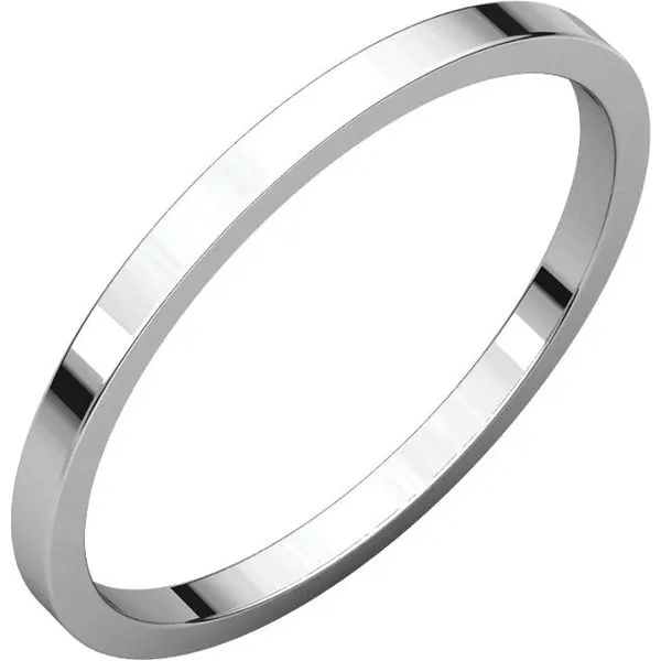 14K White Gold Flat Wedding Band similar item image