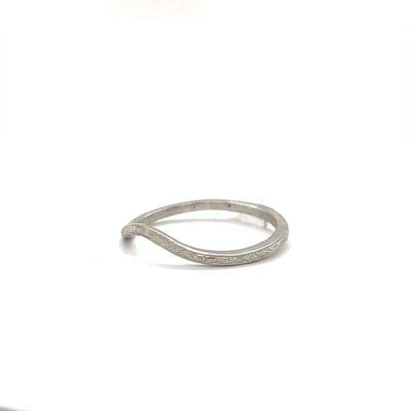 Platinum Engraved Curved Band Image 2 Minor Jewelry Inc. Nashville, TN