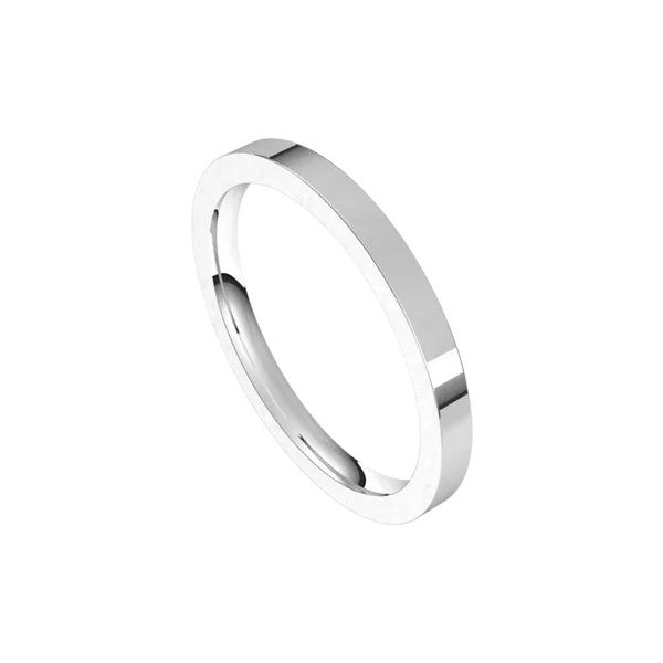 Platinum Comfort Fit Flat Band Image 2 Minor Jewelry Inc. Nashville, TN