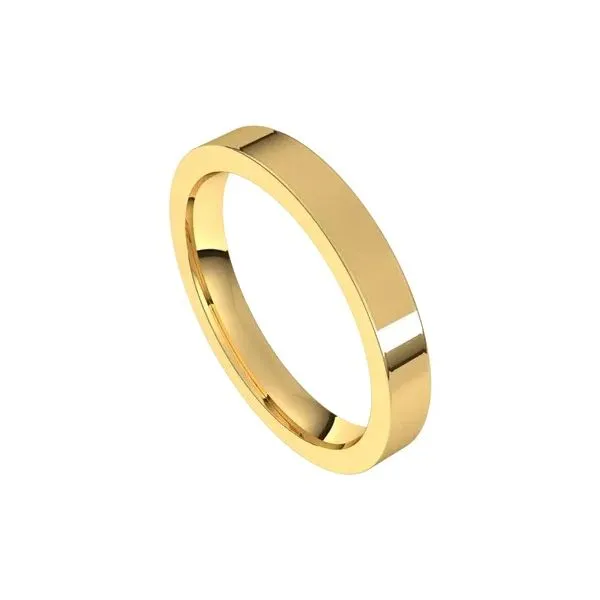 14K Yellow Gold Flat Comfort Fit Women's Wedding Band Minor