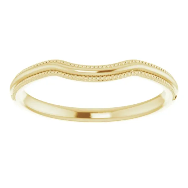 14K Yellow Gold Milgrain Enhancer Contour Wedding Band Image 2 Minor Jewelry Inc. Nashville, TN