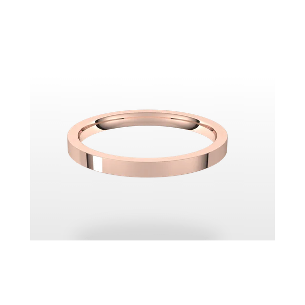 2mm 18K Rose Gold Comfort Fit Lightweight Flat Band Image 2 Minor Jewelry Inc. Nashville, TN