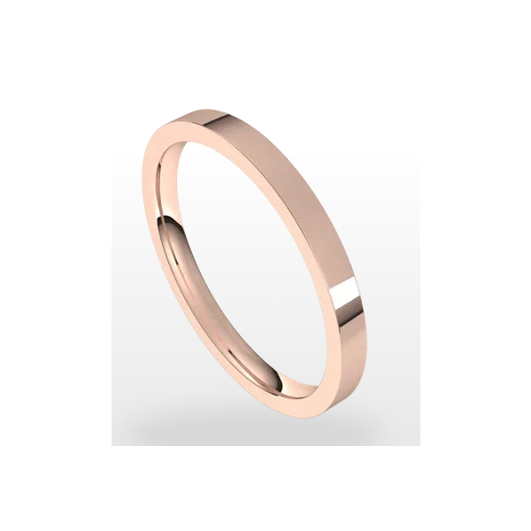 2mm 18K Rose Gold Comfort Fit Lightweight Flat Band Minor Jewelry Inc. Nashville, TN