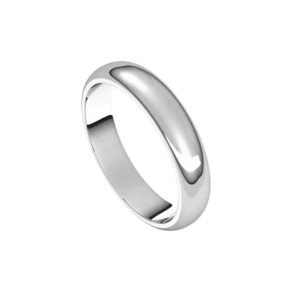 14K White Gold Half Round Comfort Fit Wedding Band