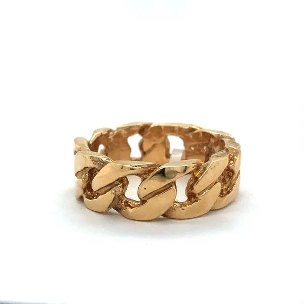 14K Yellow Gold Cuban Chain Link Ring